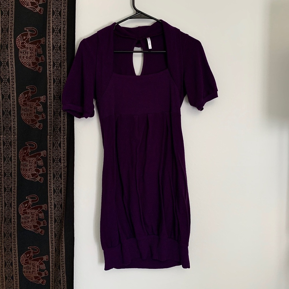Purple knit dress